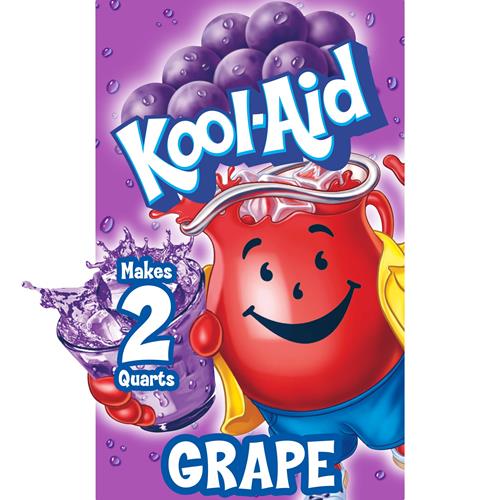 Mélange à boisson en poudre sans sucre Kool-Aid, saveur raisin, sachet de 4 g