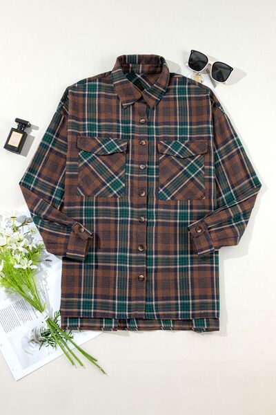 Veste intemporelle pour femme à carreaux boutonnée à manches longues – Vêtement d'extérieur léger et élégant en mélange de coton