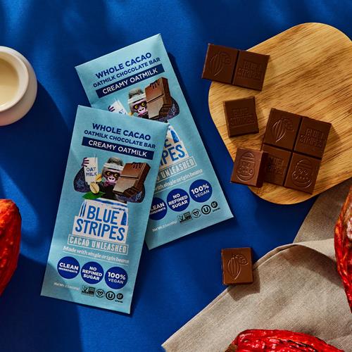 Tablette de chocolat au lait d'avoine Blue Stripes, 60 g