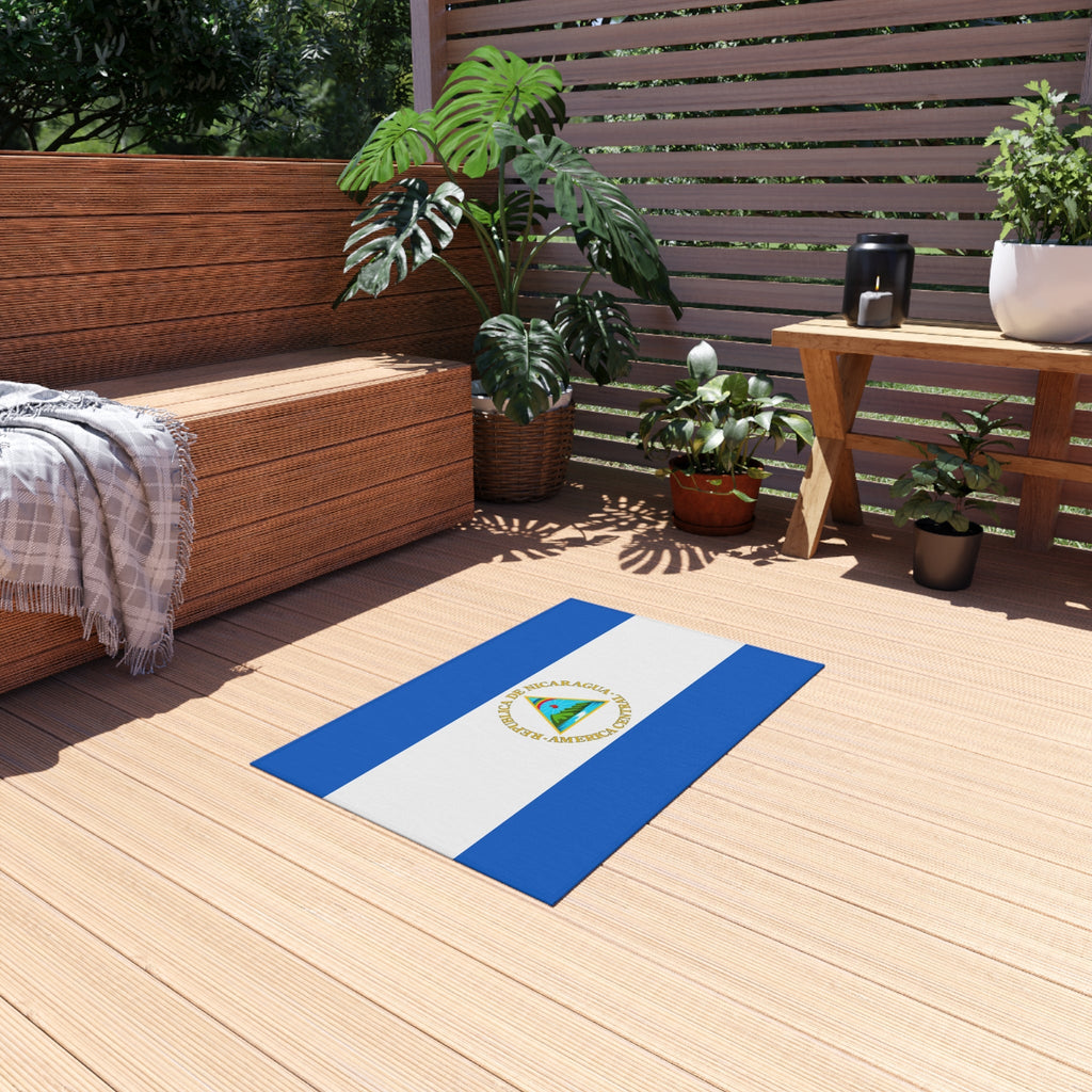 Paillasson antidérapant extérieur drapeau du Nicaragua | Managua | León | Tipitapa | Cadeau pour les Nicaraguayens | 24"x36"