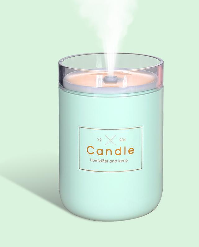 Humidificateur d'air ultrasonique 280 ml Bougie Lumière douce romantique Diffuseur d'huiles essentielles USB Diffuseur de brume d'arôme pour voiture