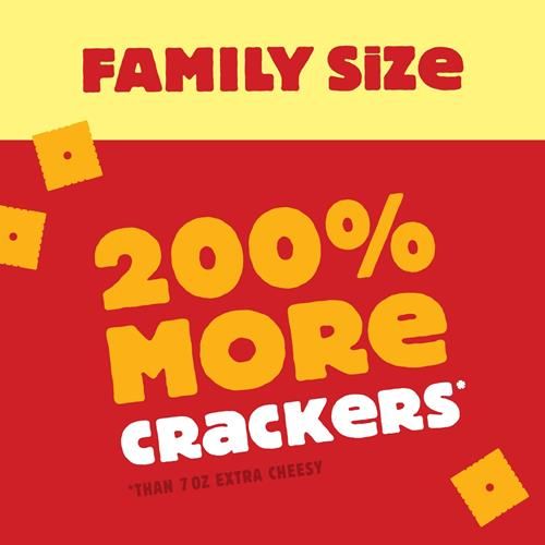 Cheez-It Craquelins au fromage, Craquelins de collation cuits au four, Collations pour le déjeuner, Format familial, Extra Fromagé, Boîte de 600 g (1 boîte)