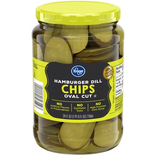 Cornichons aneth coupés ovales de Kroger pour hamburgers 710 ml