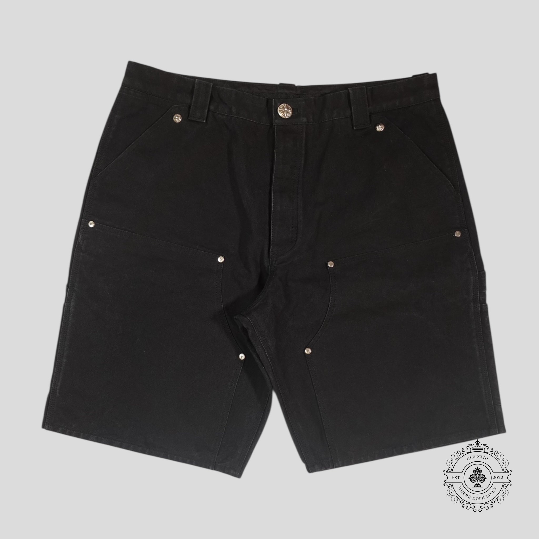 Shorts de travail Chrome Hearts 13 Cross Patch noirs
