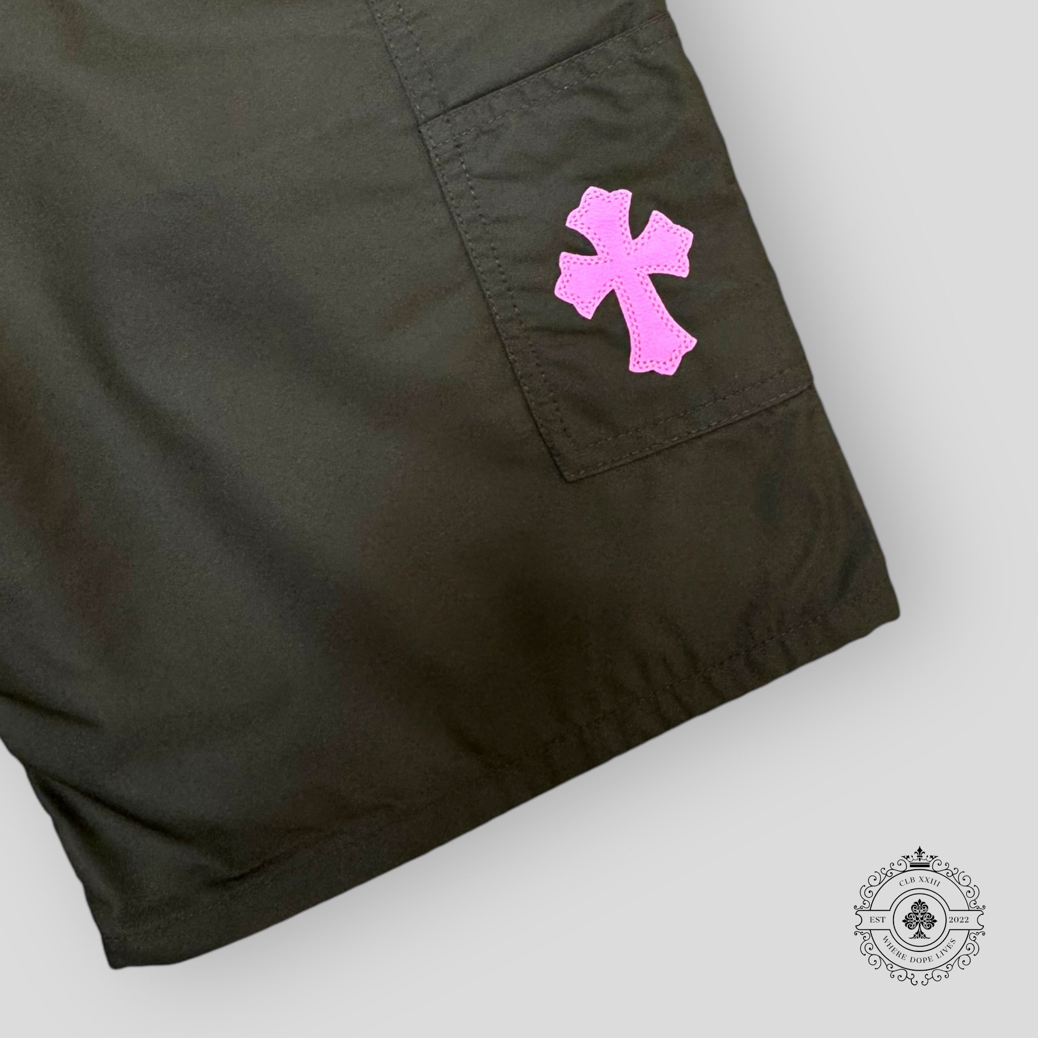 Short de Charpentier Chrome Hearts Double Genou en Nylon Marron
