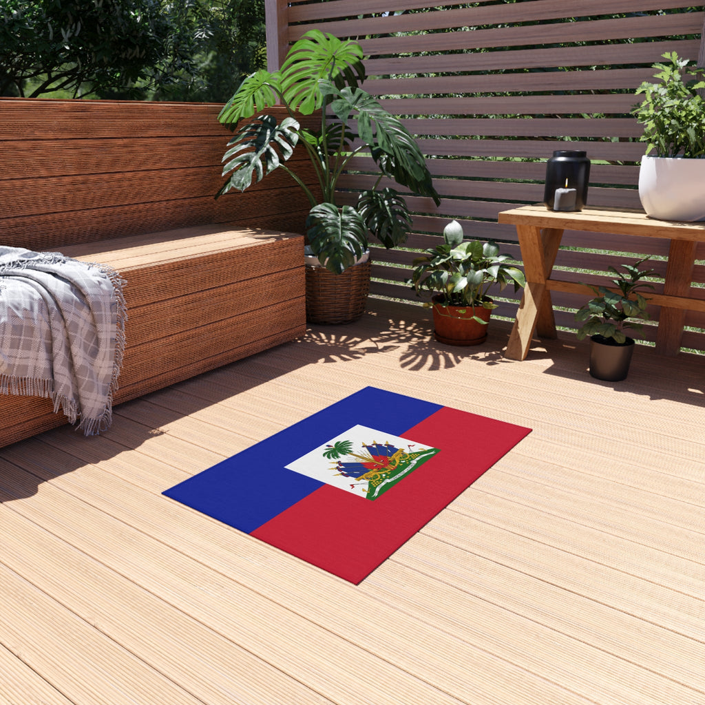 Paillasson Antidérapant Extérieur Drapeau d'Haïti | Port-au-Prince | Carrefour | Delmas 73 | 24"x36"