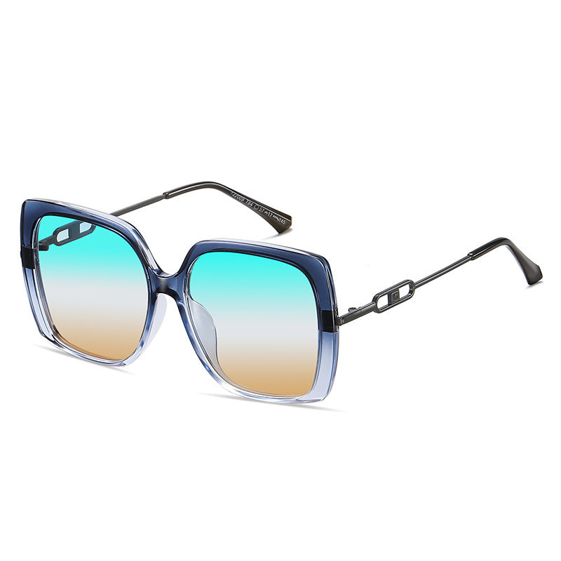 Lunettes de soleil polarisées à grande monture métallique – Lunettes de conduite surdimensionnées