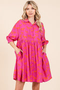 Mini-robe chemise boutonnée imprimé zèbre pour femmes – Robe fluide, audacieuse et tendance avec poches et étages superposés