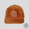 Chapeau Chrome Hearts en daim marron avec dague entrelacée