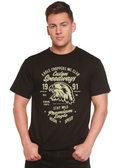 T-shirt graphique à manches courtes Custom Speedways Premium Eagle pour homme en bambou viscose/coton biologique
