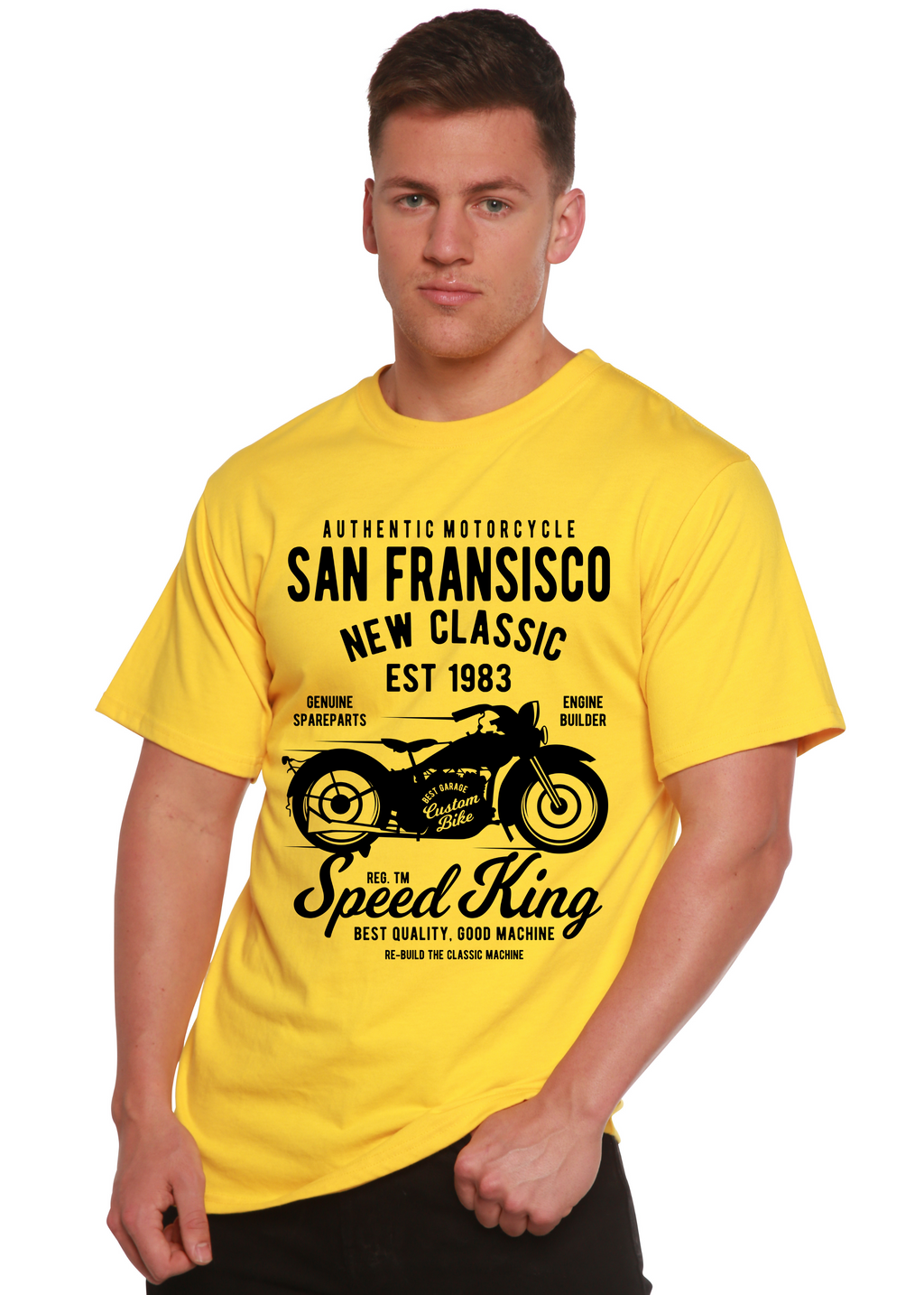 T-shirt à manches courtes San Francisco Spun Bamboo® en viscose de bambou/coton biologique pour homme avec motif graphique