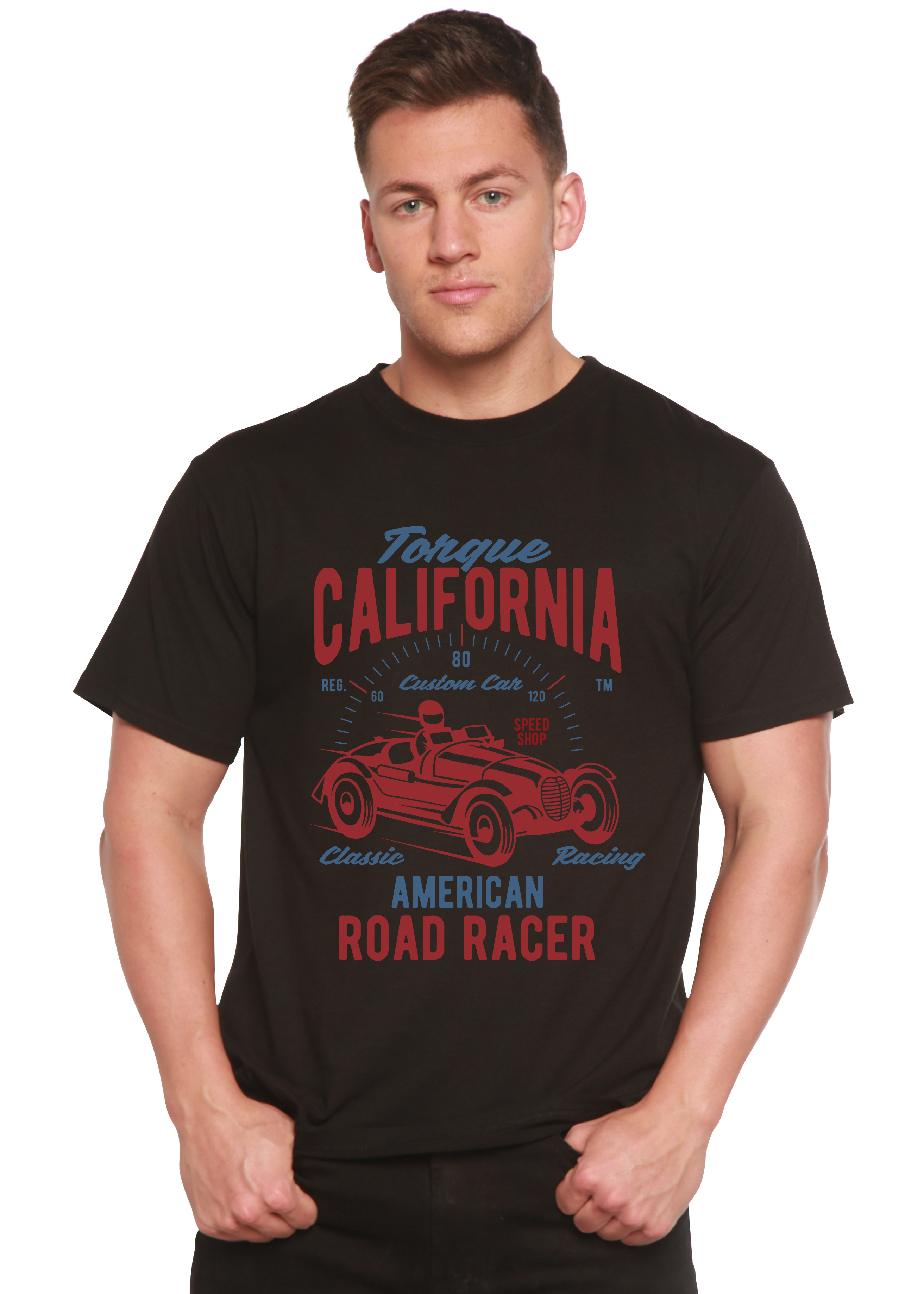 T-shirt graphique Torque California à manches courtes en viscose de bambou/coton biologique filé pour hommes