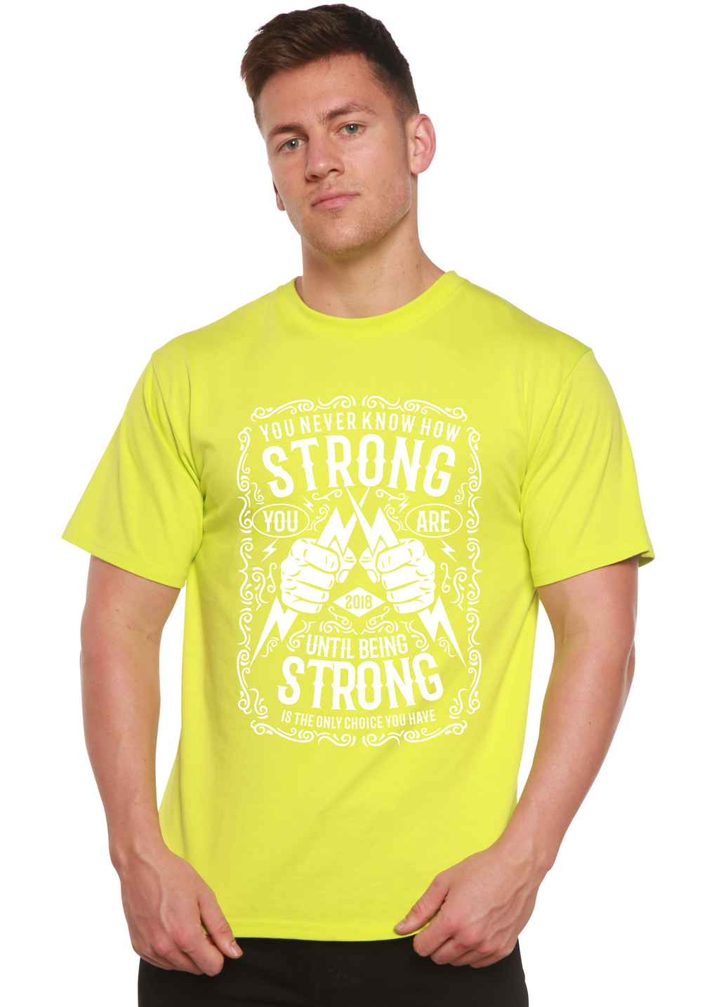 T-shirt graphique Strong Spun Bamboo® à manches courtes en viscose de bambou/coton biologique pour homme