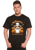 T-shirt graphique à manches courtes en viscose de bambou/coton biologique pour homme sur le thème "Halloween : L'horreur amusante"