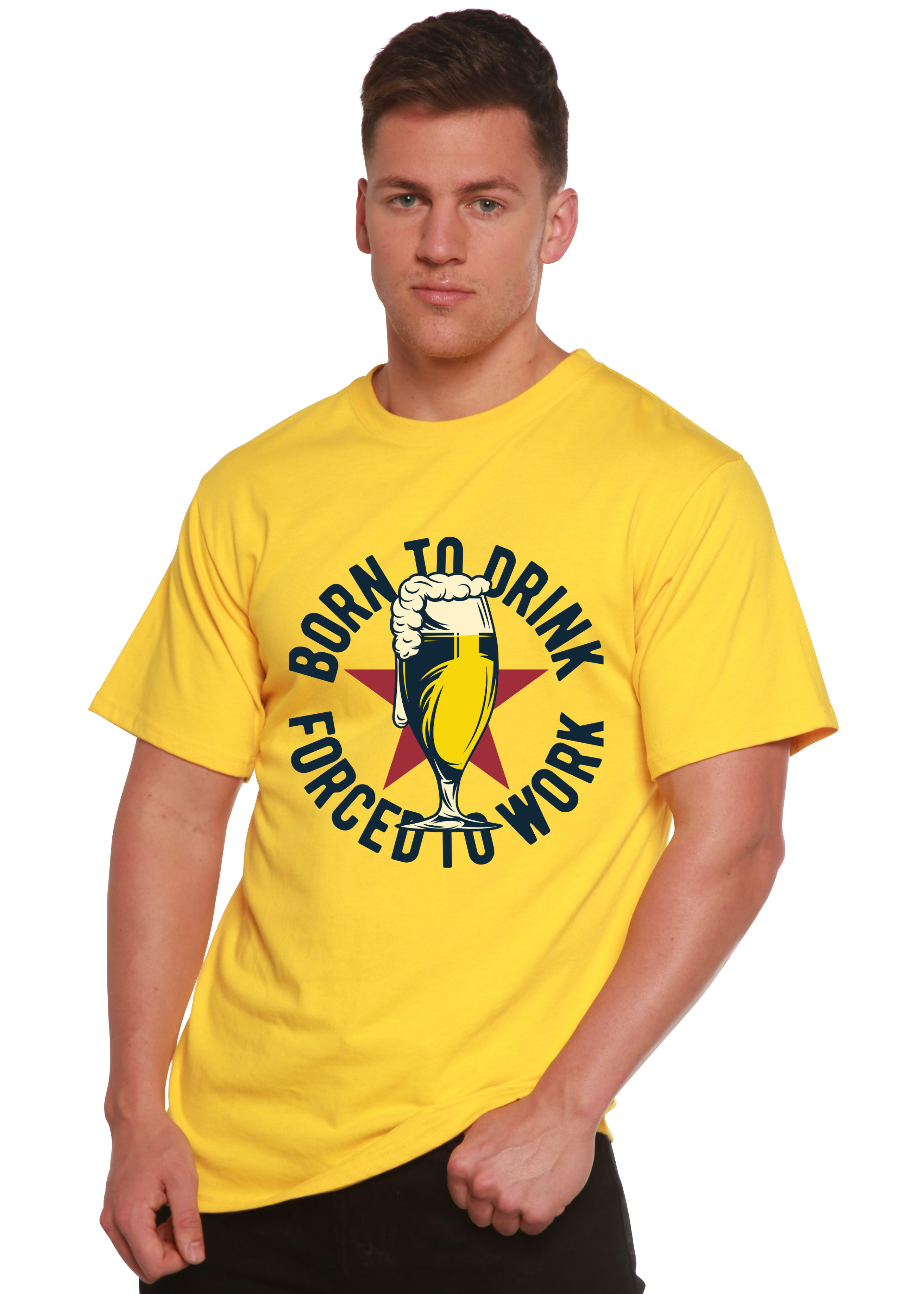 Born to Drink Men's Bamboo Viscose/Organic Cotton Short Sleeve Graphic T-Shirt