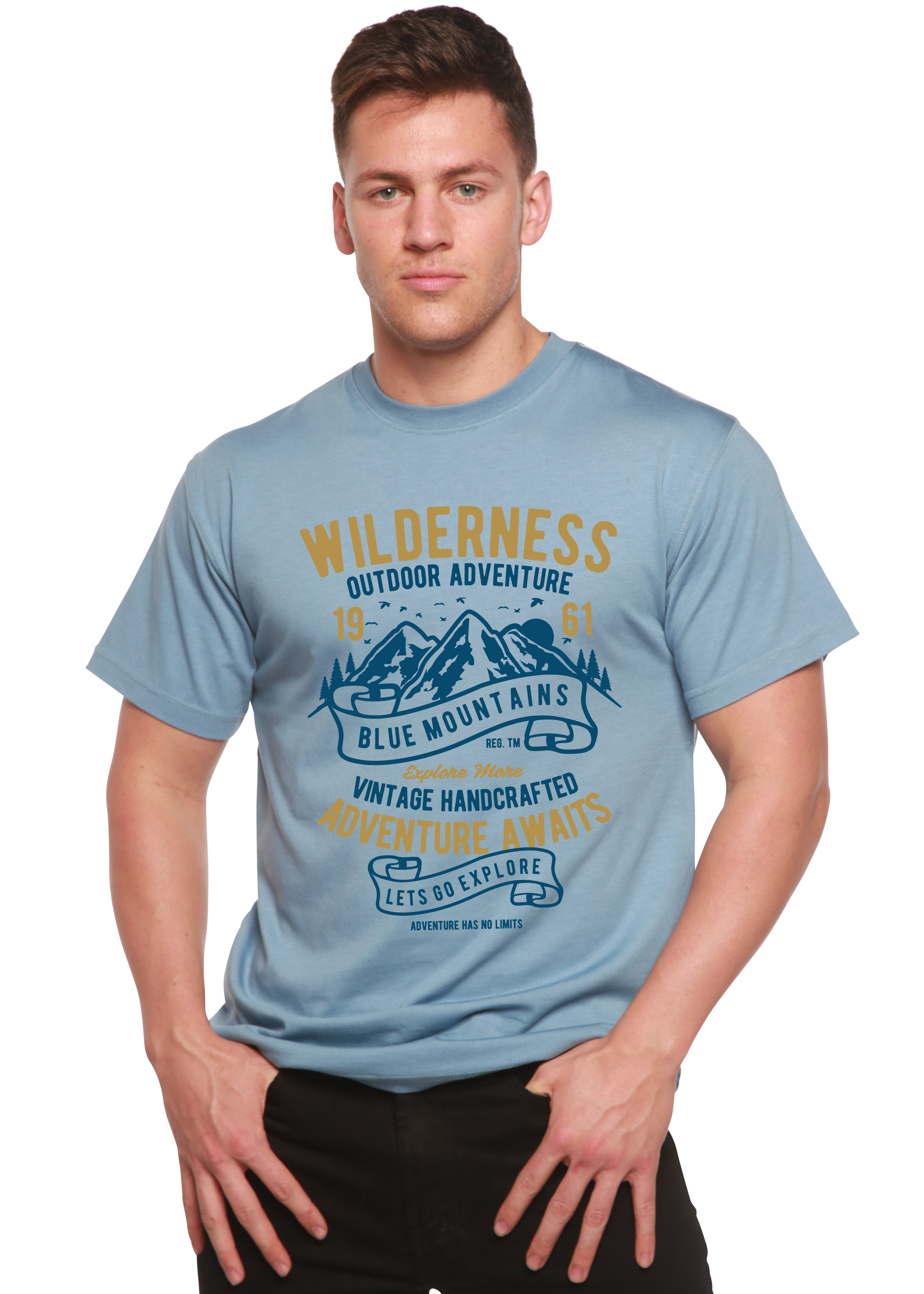 T-shirt à manches courtes et motif graphique Wilderness Spun Bamboo® pour homme, en viscose de bambou/coton biologique
