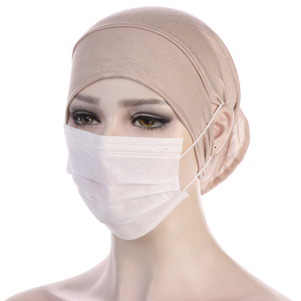 Nouveau Hijab en coton doux, turban respirant à nouer sous l'écharpe, hijab intérieur extensible élégant avec trou pour les oreilles, turban léger, casquettes de hijab rondes devant, bonnet turban pour femme