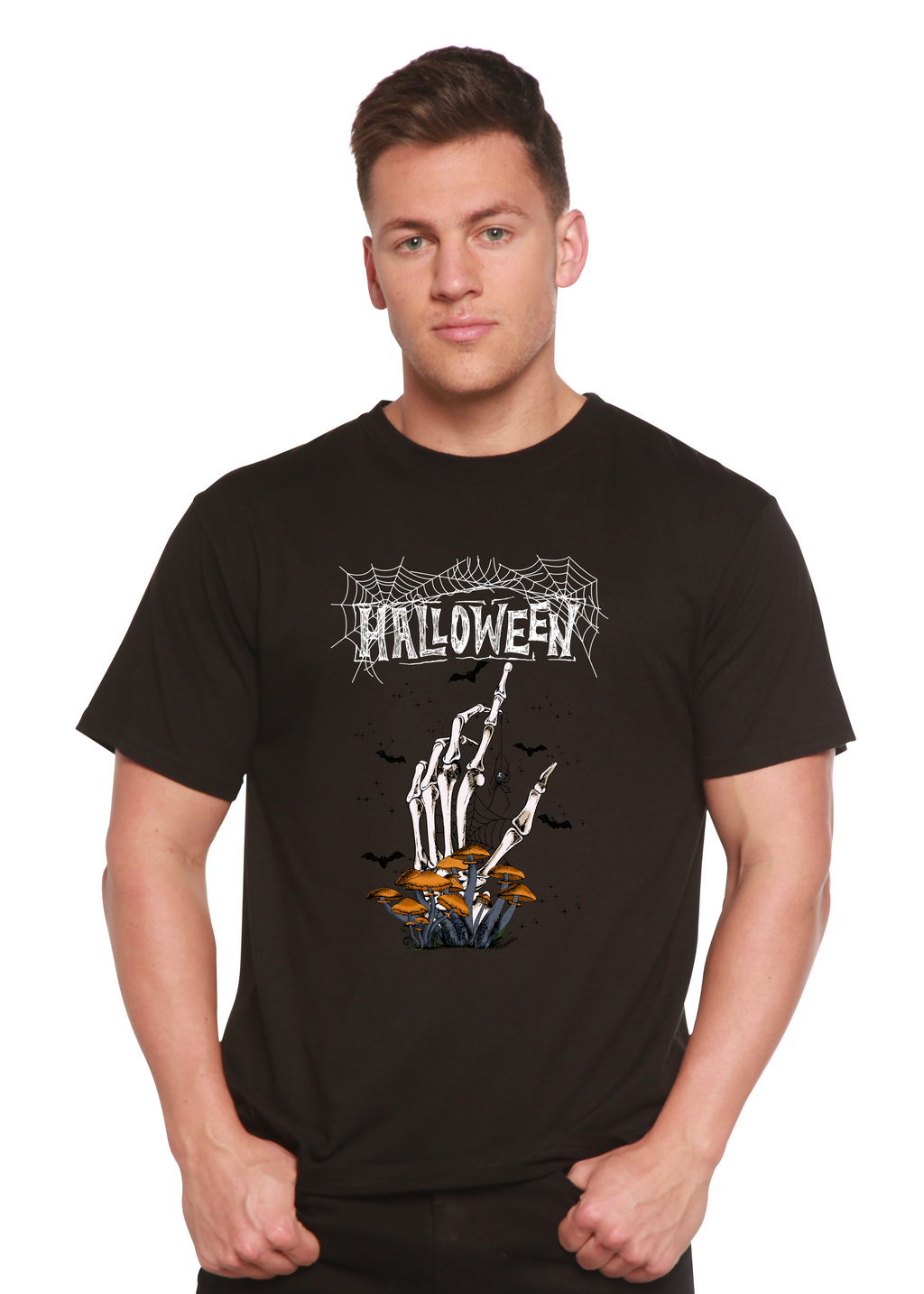 T-shirt graphique à manches courtes pour homme en bambou viscose/coton biologique Halloween