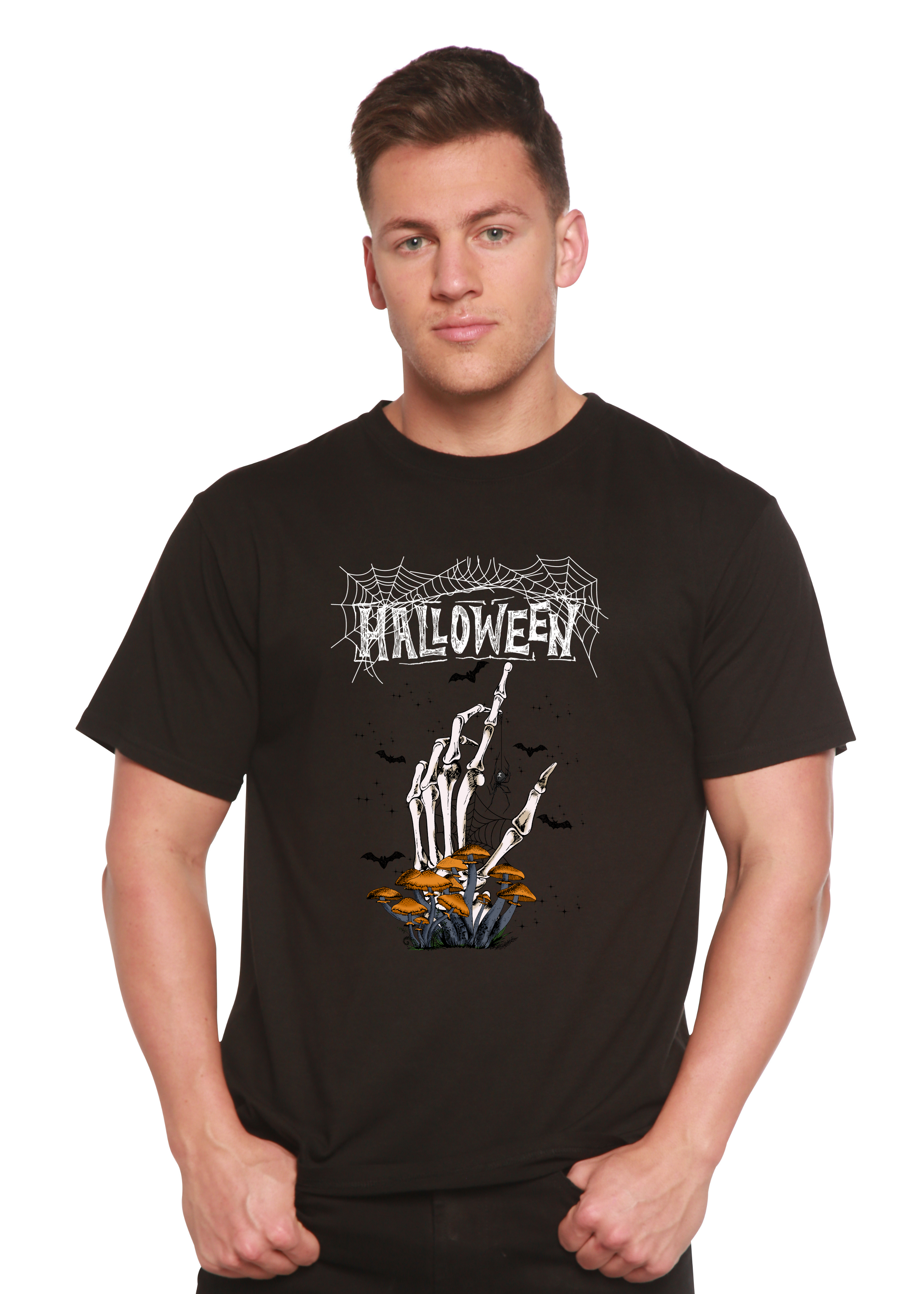 T-shirt graphique à manches courtes pour homme en bambou viscose/coton biologique Halloween