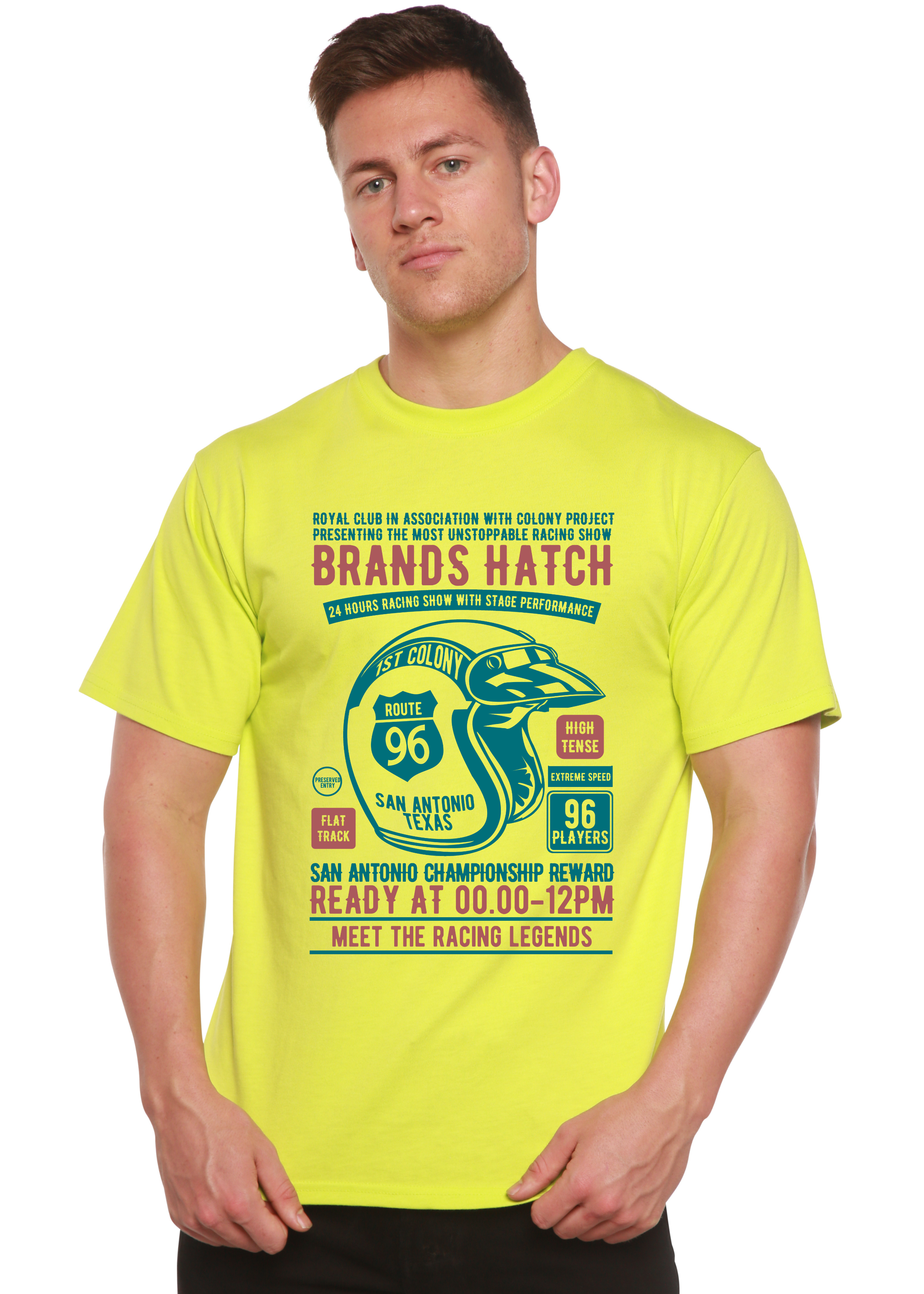 T-shirt graphique à manches courtes pour homme Brands Hatch en viscose de bambou/coton biologique