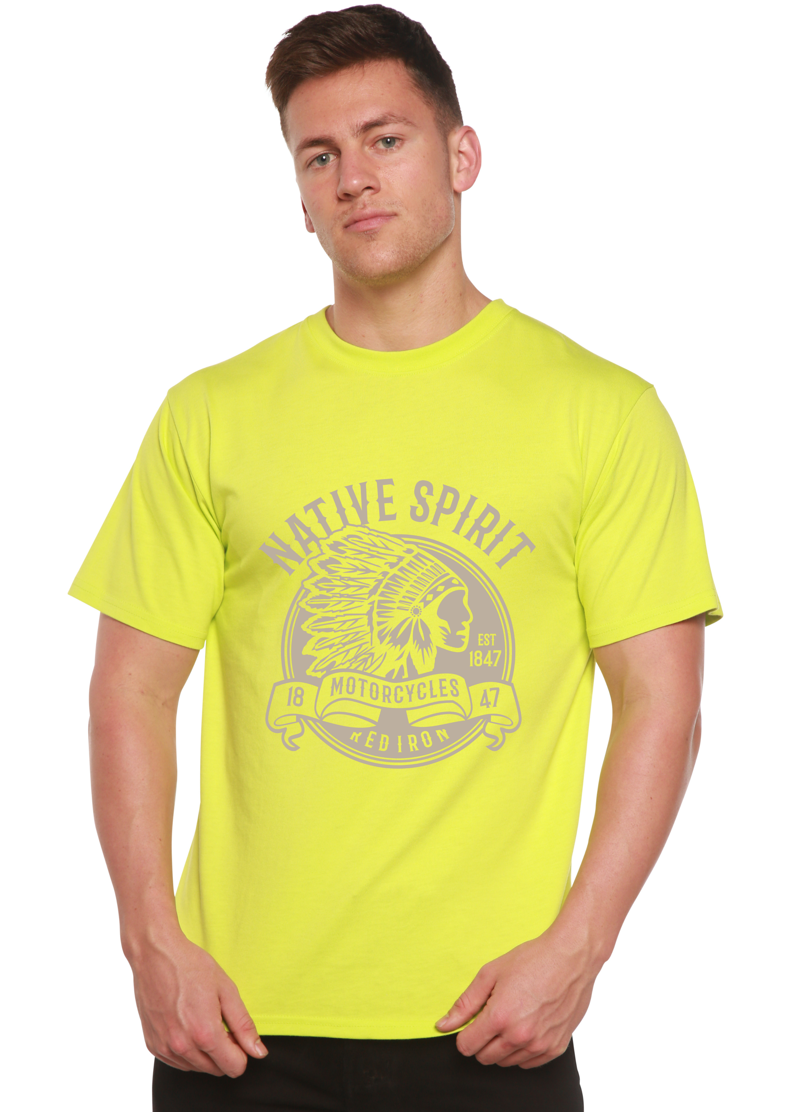 T-shirt graphique à manches courtes en viscose de bambou/coton biologique pour homme Native Spirit Spun Bamboo®