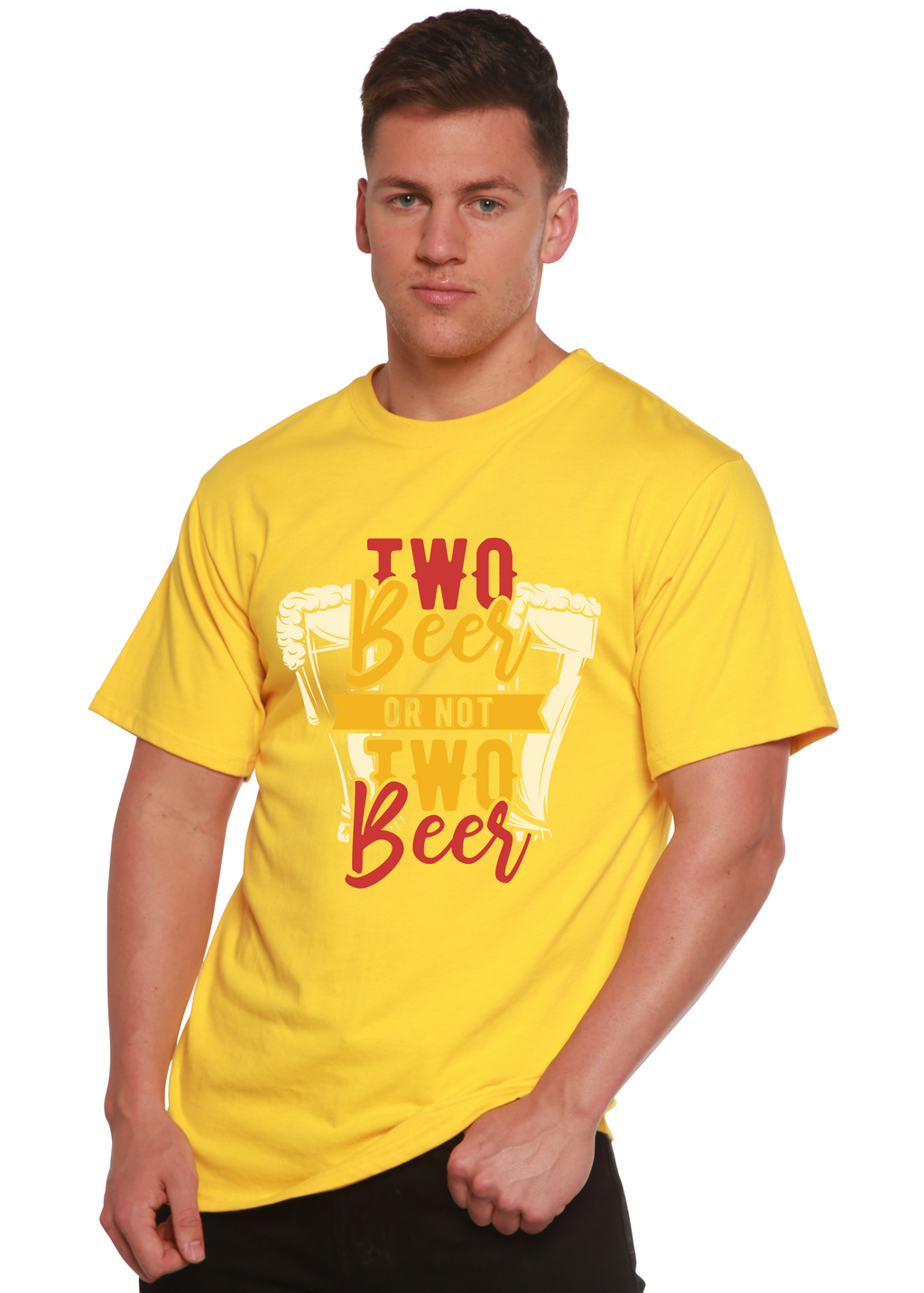 T-shirt graphique à manches courtes en viscose de bambou/coton biologique Two Beer Men