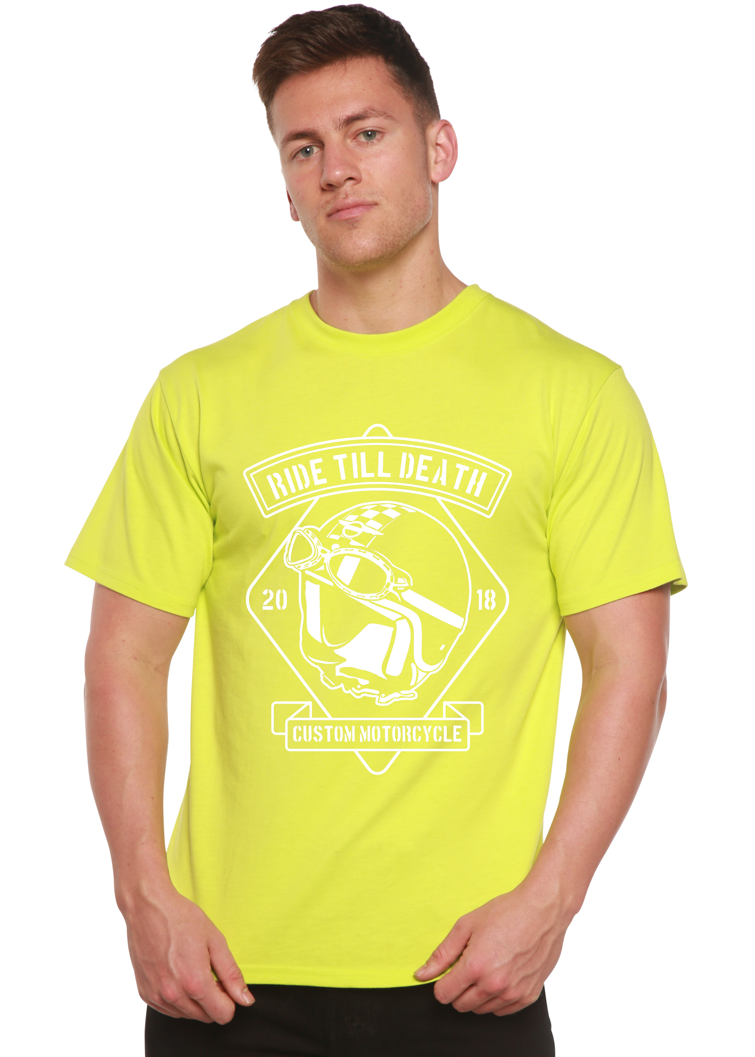 T-shirt à manches courtes graphique en bambou viscose/coton biologique filé Ride Till Death Spun Bamboo® pour hommes