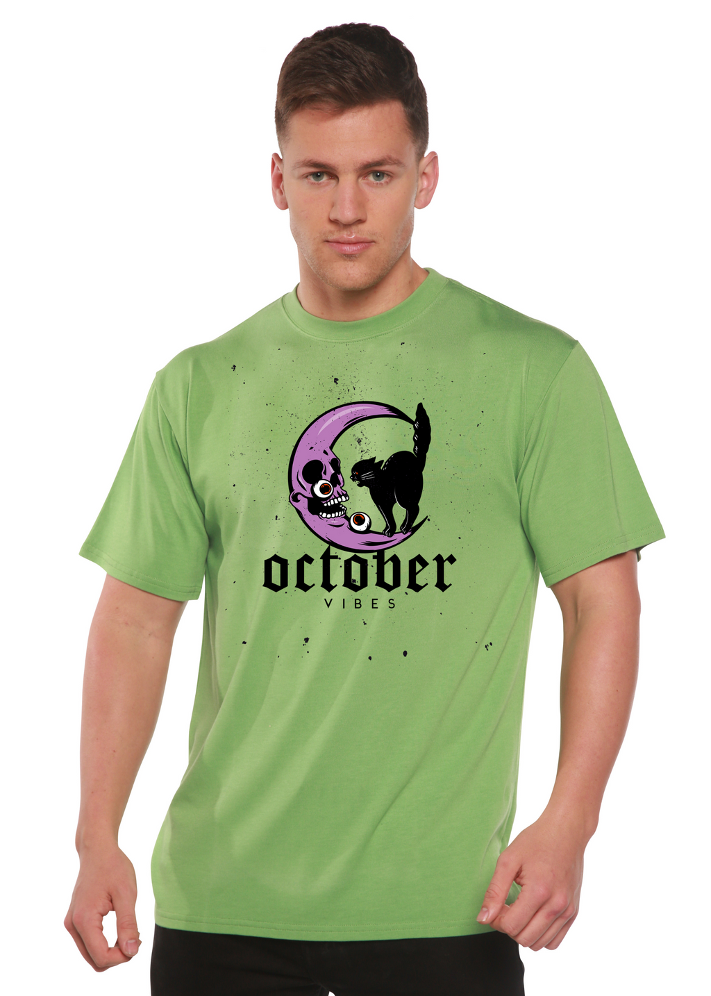 T-shirt graphique à manches courtes en viscose de bambou et coton biologique pour homme - Ambiance d'octobre