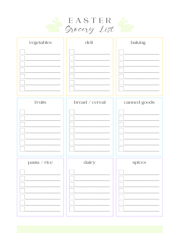 Printable Easter Planner – 40-Page Canva Template for Meals, Baskets, Egg Hunts & More