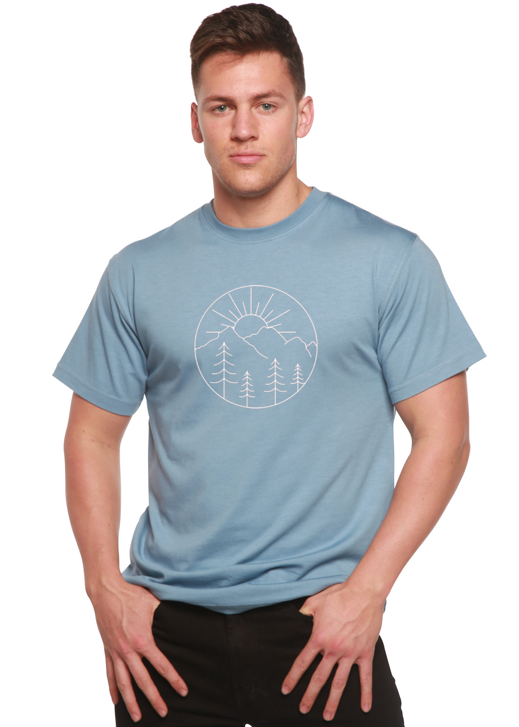 T-Shirt Graphique Homme Manches Courtes en Viscose de Bambou/Coton Biologique "Amoureux de la Nature"