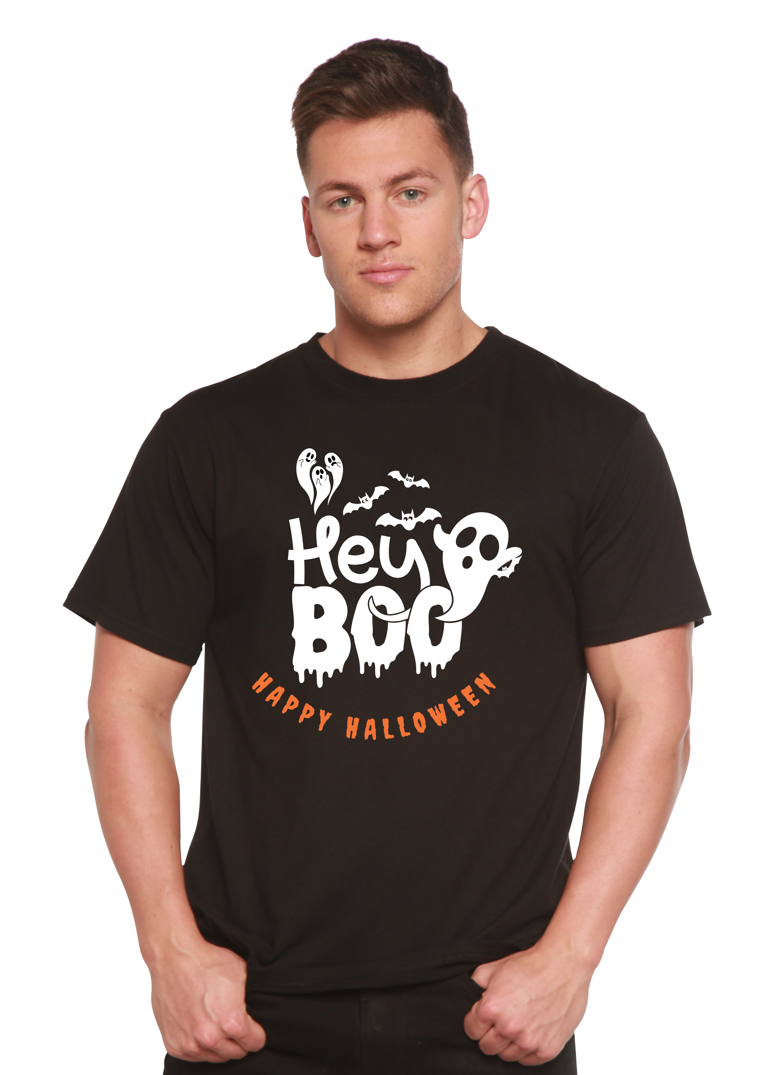 T-shirt graphique à manches courtes pour homme en viscose de bambou et coton biologique Hey Boo