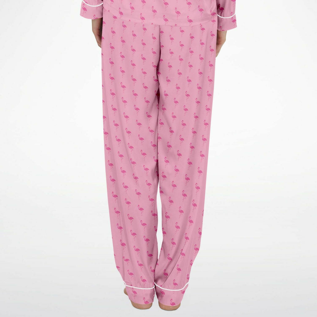 Pyjama en satin simple flamant rose