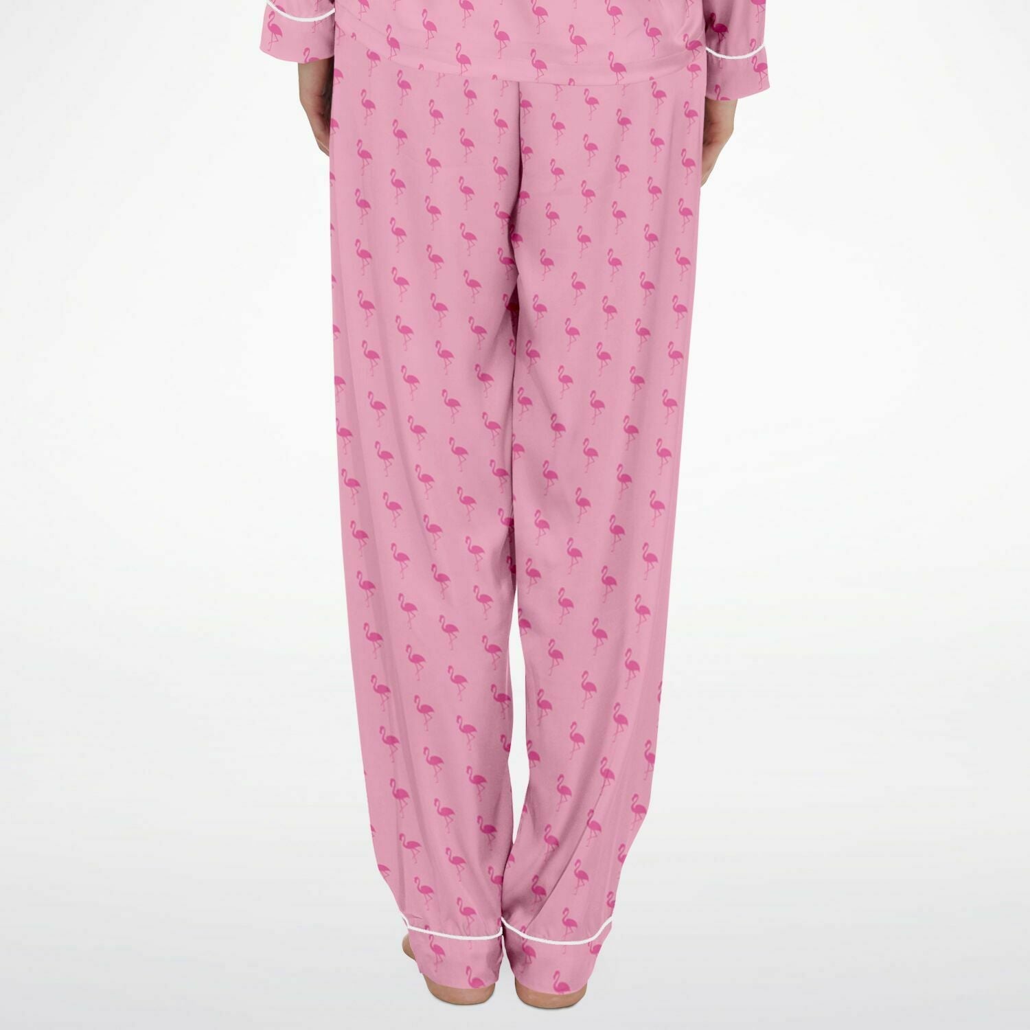 Pyjama en satin simple flamant rose