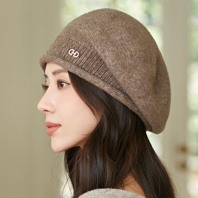 Bonnet d'hiver tricoté en laine pour femme — Bonnet en tricot polyvalent