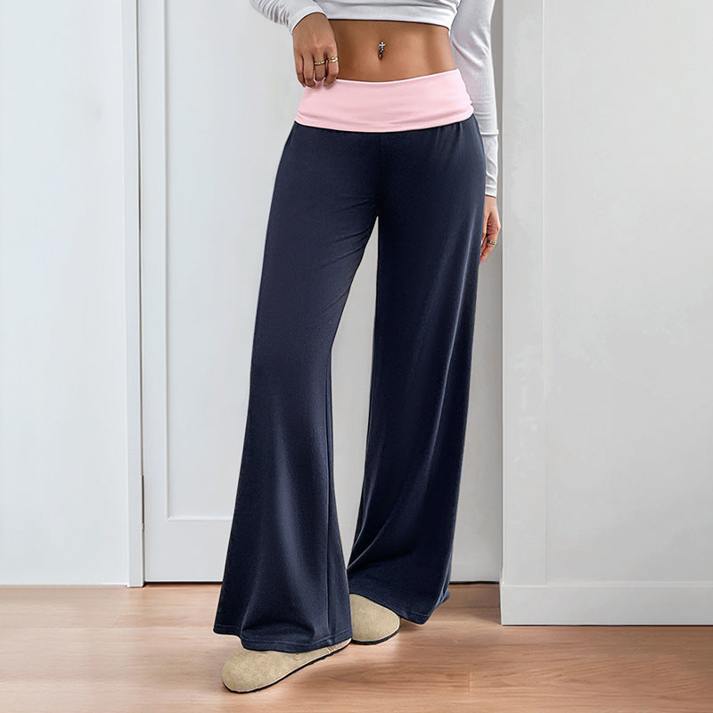 Pantalon patchwork large pour femme