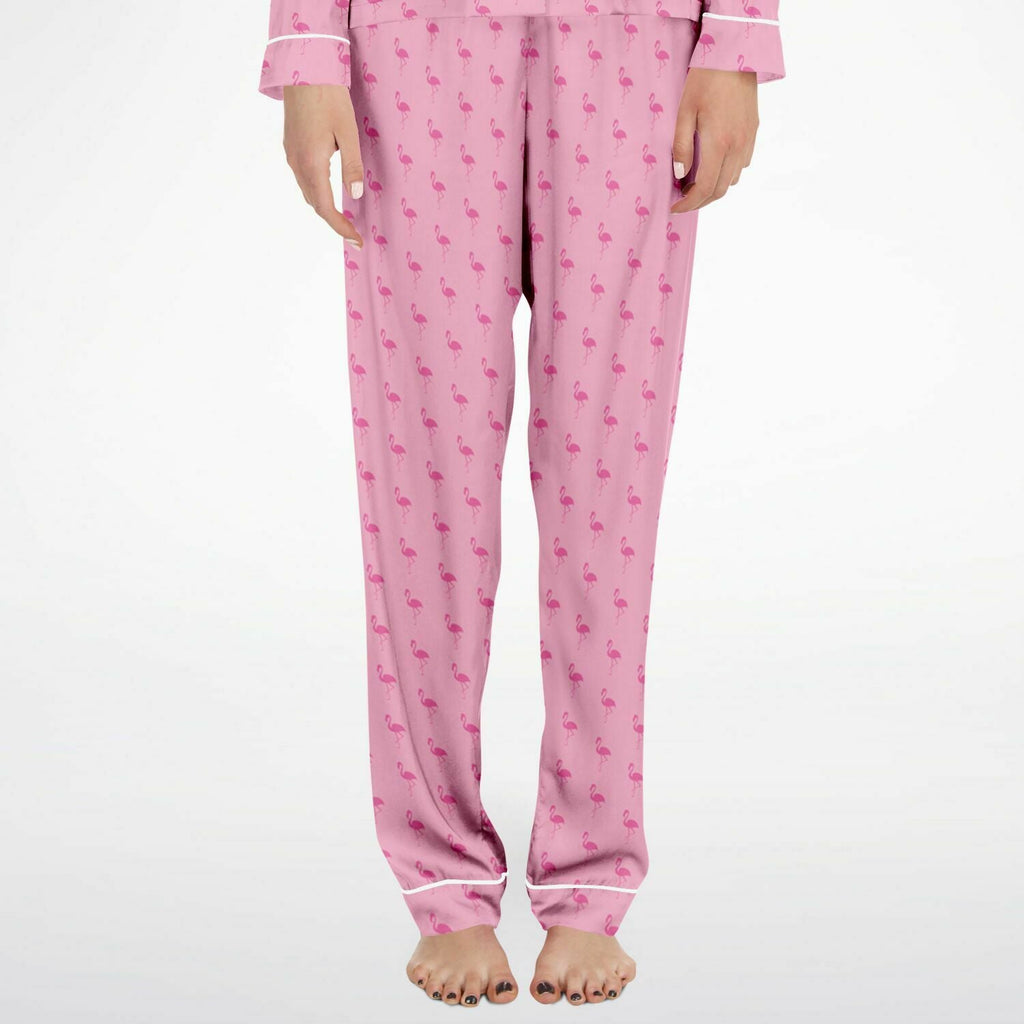 Pyjama en satin simple flamant rose