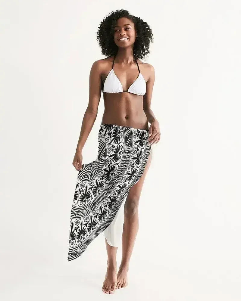 Cache-maillot noir bohème transparent