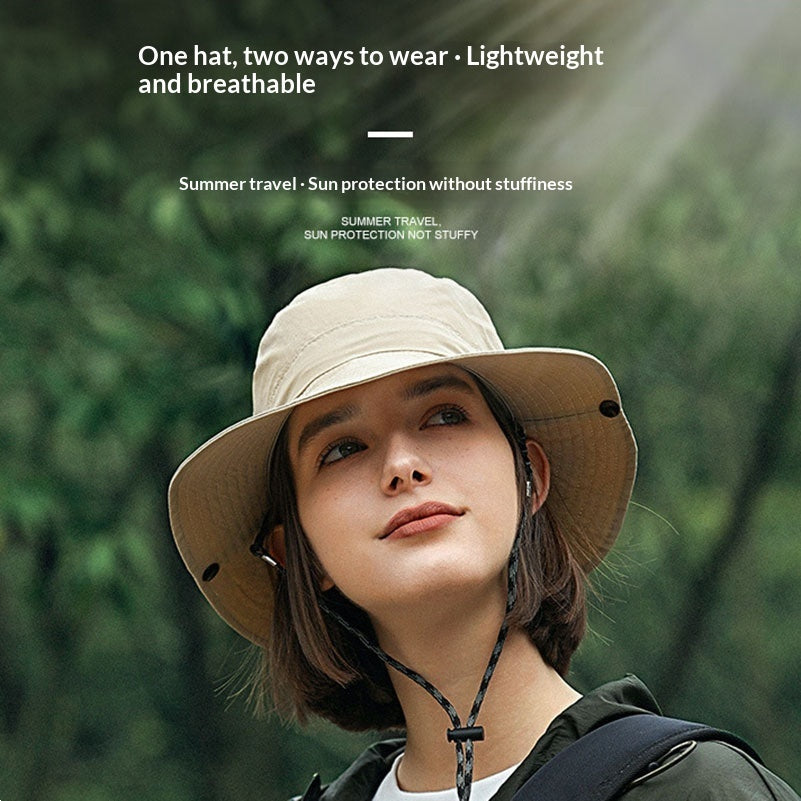 Chapeau de soleil en nylon à large bord anti-UV – Chapeau d'extérieur respirant pour femme et homme