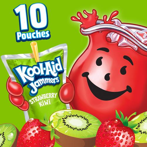 Boisson aromatisée aux fraises et kiwis Kool-Aid Jammers, boîte de 10 unités, sachets de 177 ml