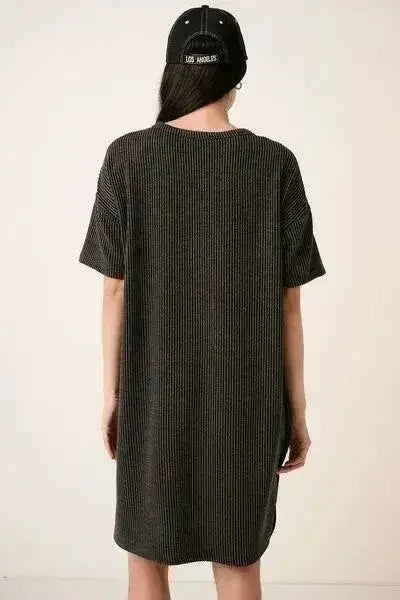 Robe-tee-shirt côtelée à manches courtes Mittoshop Urban