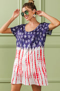 Robe T-shirt Thème Drapeau Américain – Robe T-shirt Drapeau Patriotique, Robe Fierté Américaine, Robe Drapeau d'Été, Robe Drapeau Décontractée, Robe T-shirt Stylée, Robe du Quatre Juillet, Robe Imprimé Drapeau
