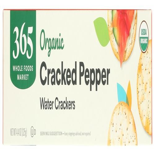 Whole Foods Market, Craquelins à l'eau biologiques poivre concassé, 125 g