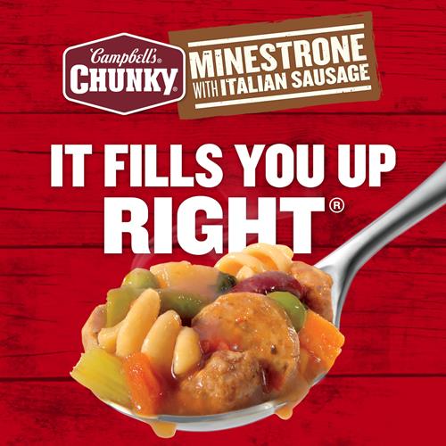 Soupe épaisse Campbell’s, minestrone à la saucisse italienne, boîte de 533 g