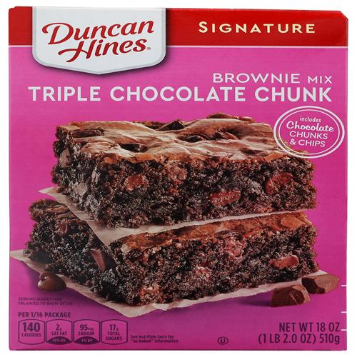 Préparation pour brownies Duncan Hines Signature Triple Chocolat en morceaux, 510 g