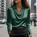 Haut ample en satin à col lavallière | Chemise élégante pour le bureau