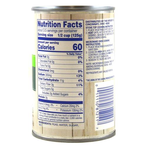 Petits pois doux en conserve Kroger Garden Variety 15 oz