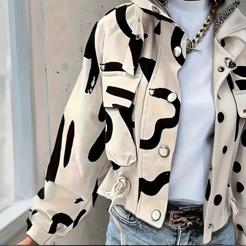 Veste à col montant et ourlet coulissant pour femme