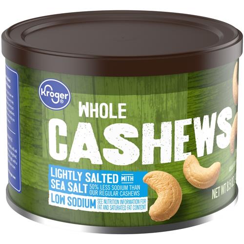 Noix de cajou entières légèrement salées de 8,5 oz de marque Kroger
