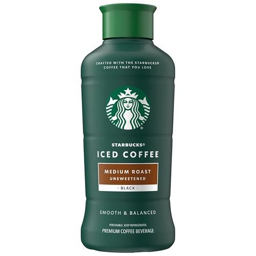 Café glacé torréfié moyen Starbucks, noir non sucré, bouteille de 1,42 L