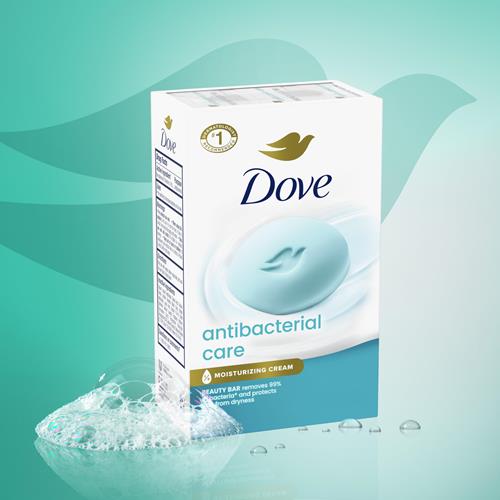 Pain de toilette antibactérien Dove 6 pains pour une peau propre et hydratée, élimine les bactéries, 106 g